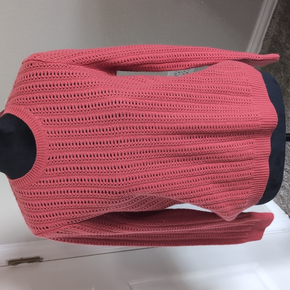 J. McLaughlin Coral Open-Weave Cashmerw Sweater
